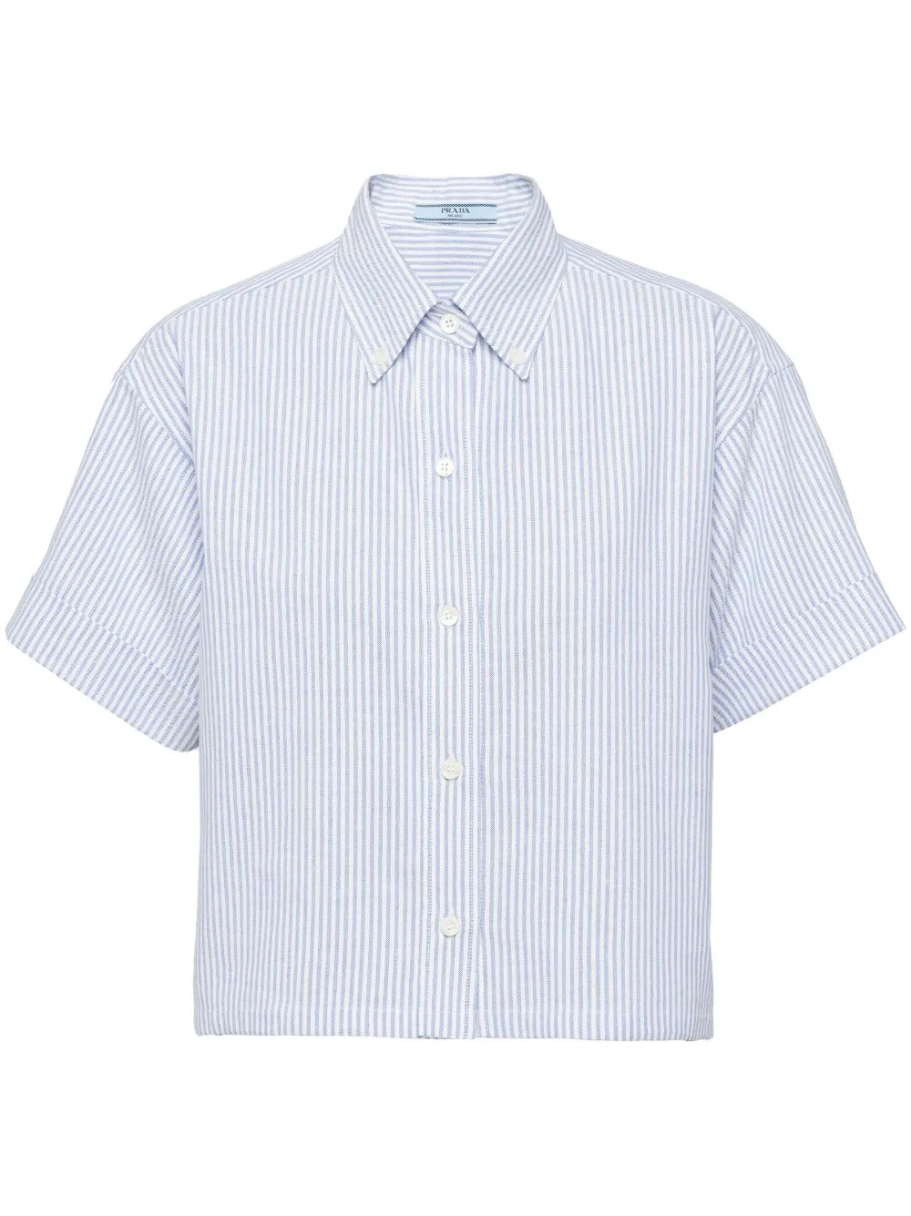 Prada Striped Cropped Oxford Shirt - Farfetch