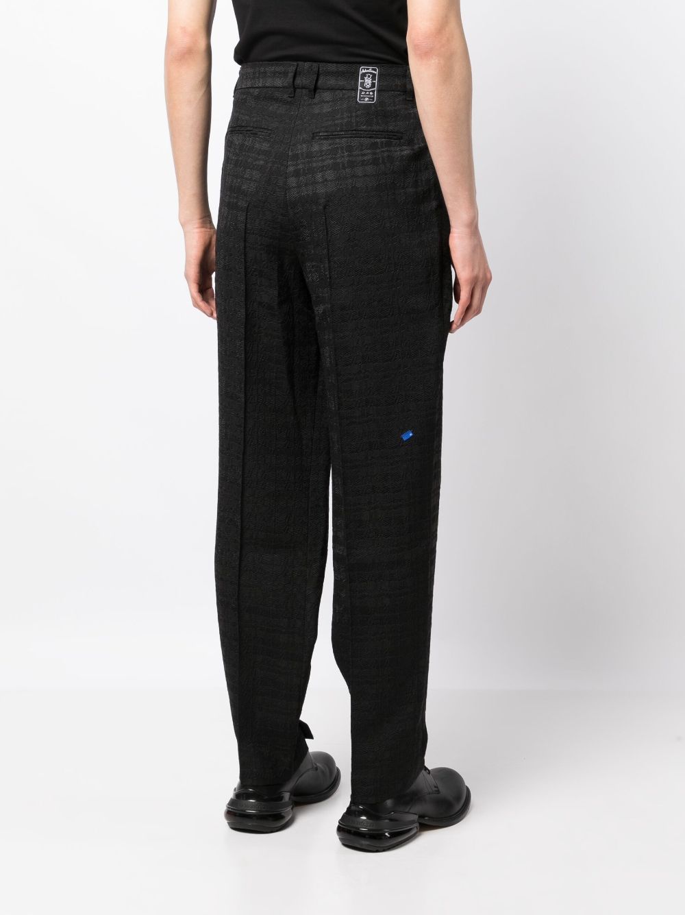 Shop Ader Error Pleated Jacquard Tailored Trousers In Black