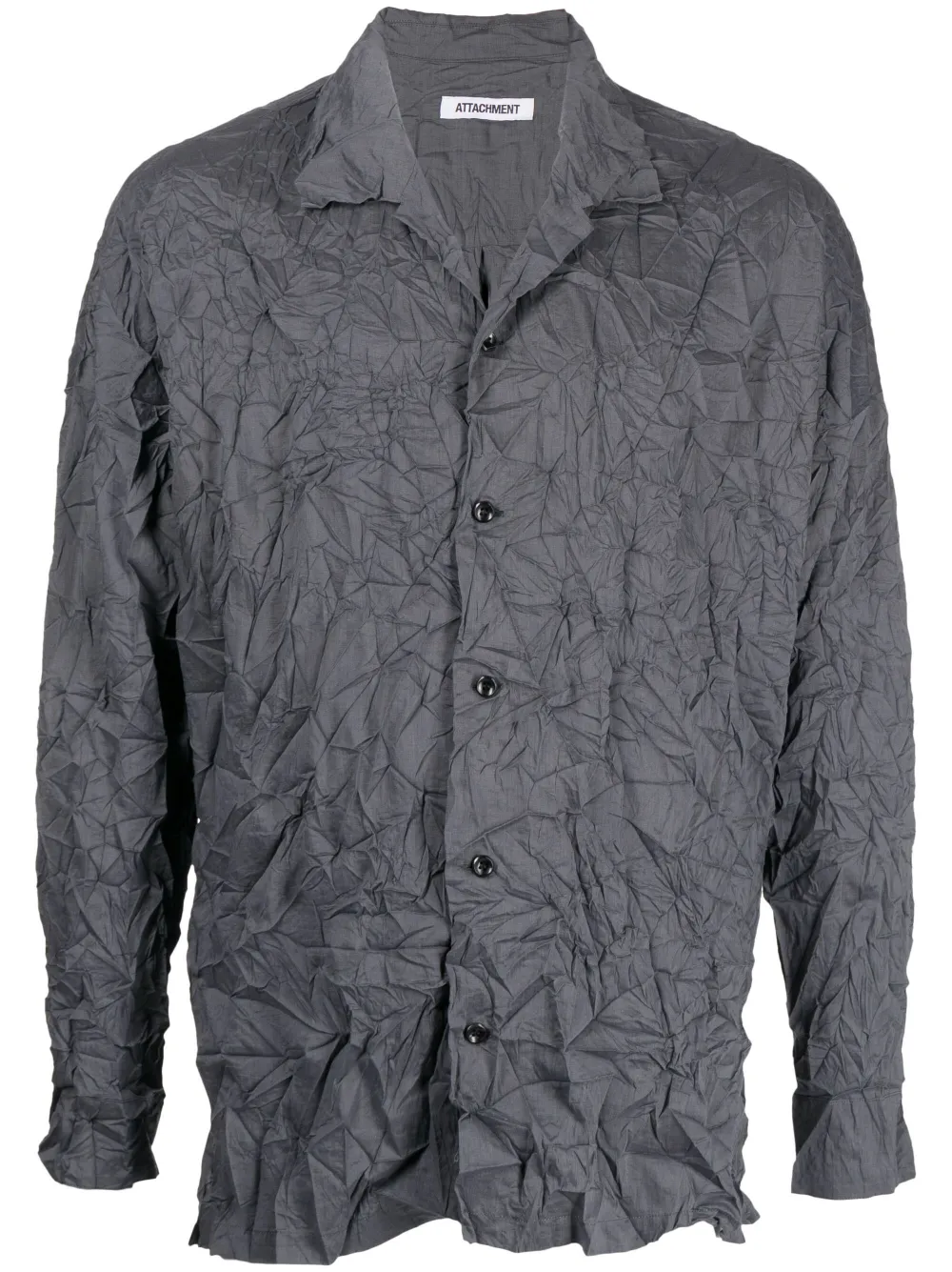 Attachment crinkled long-sleeve shirt