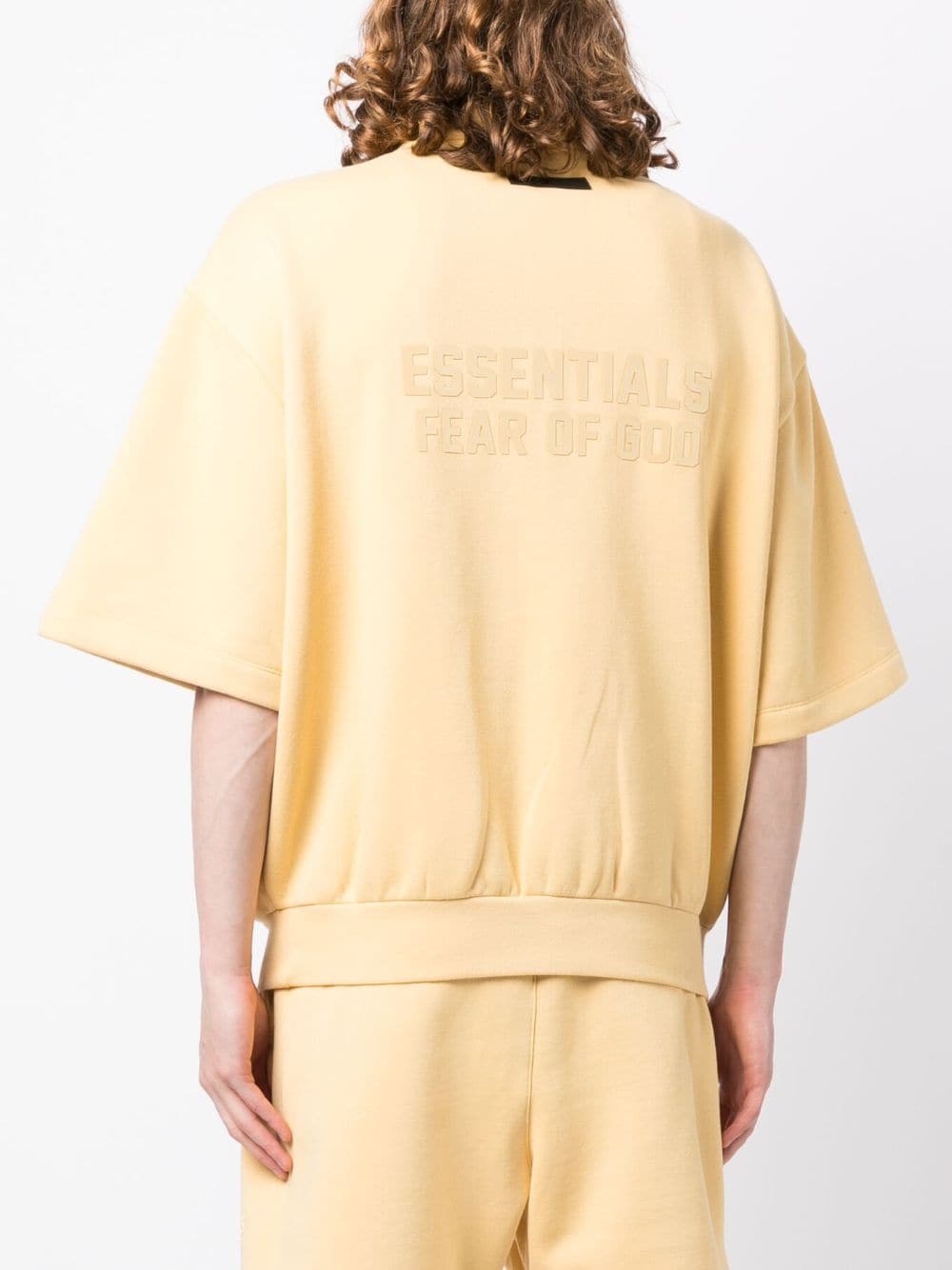 Shop Essentials Drop-shoulder Half-zip Shirt In Yellow