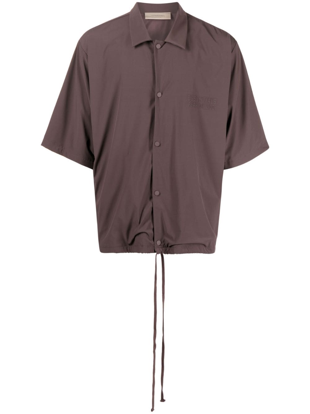 Essentials Rubberised-logo Short-sleeve Shirt In Brown