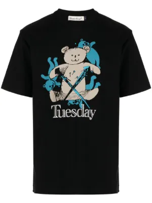 お*い様 YOHJI YAMAMOTO M−TIED hem shirt定価21 Yohji Yamamoto x NEIGHBORHOOD graphic-print Cotton T-shirt | Black