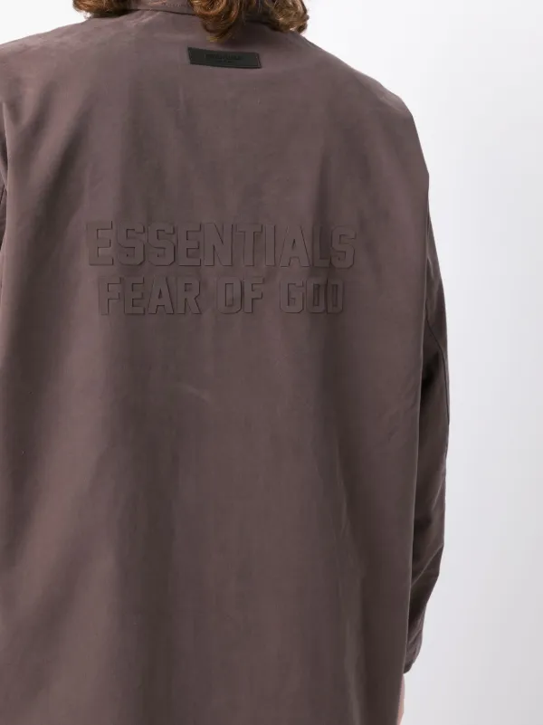 FEAR OF GOD ESSENTIALS twill weave single breasted Coat Brown FARFETCH AZ