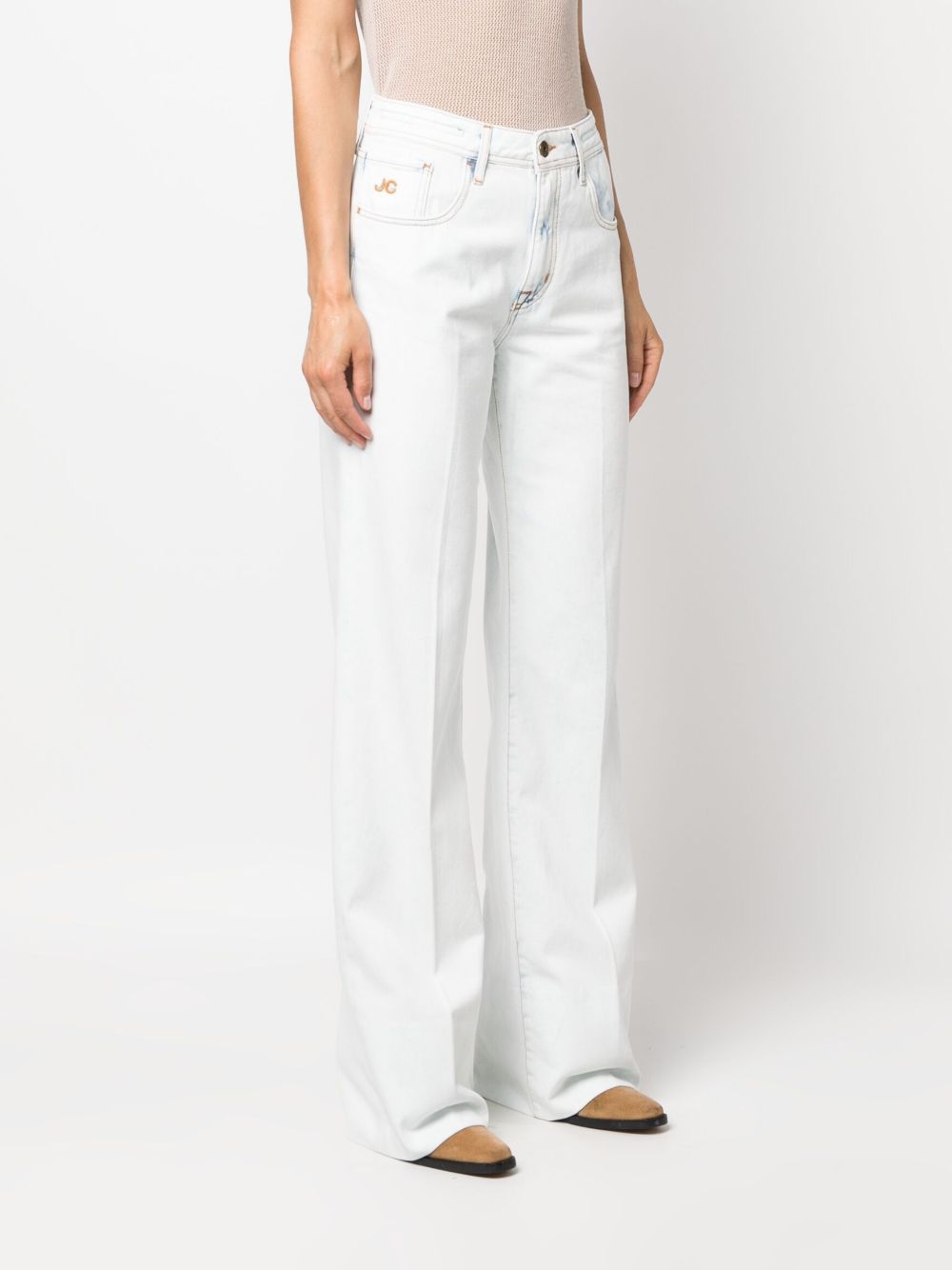 Shop Jacob Cohen Hailey Wide-leg Jeans In Blue