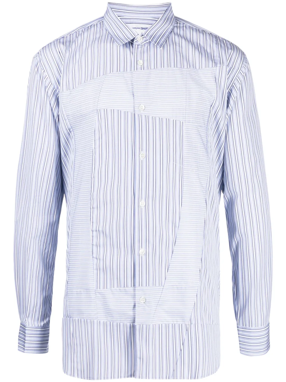 Comme Des Garçons Shirt Panelled Striped Cotton Shirt - Farfetch