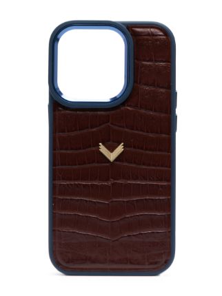 Loulou x Velante crocodile-effect iPhone 14 Pro Case - Farfetch