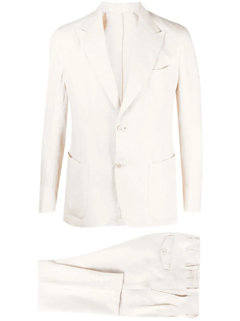 Eleventy Single-breasted Linen Suit In Neutrals