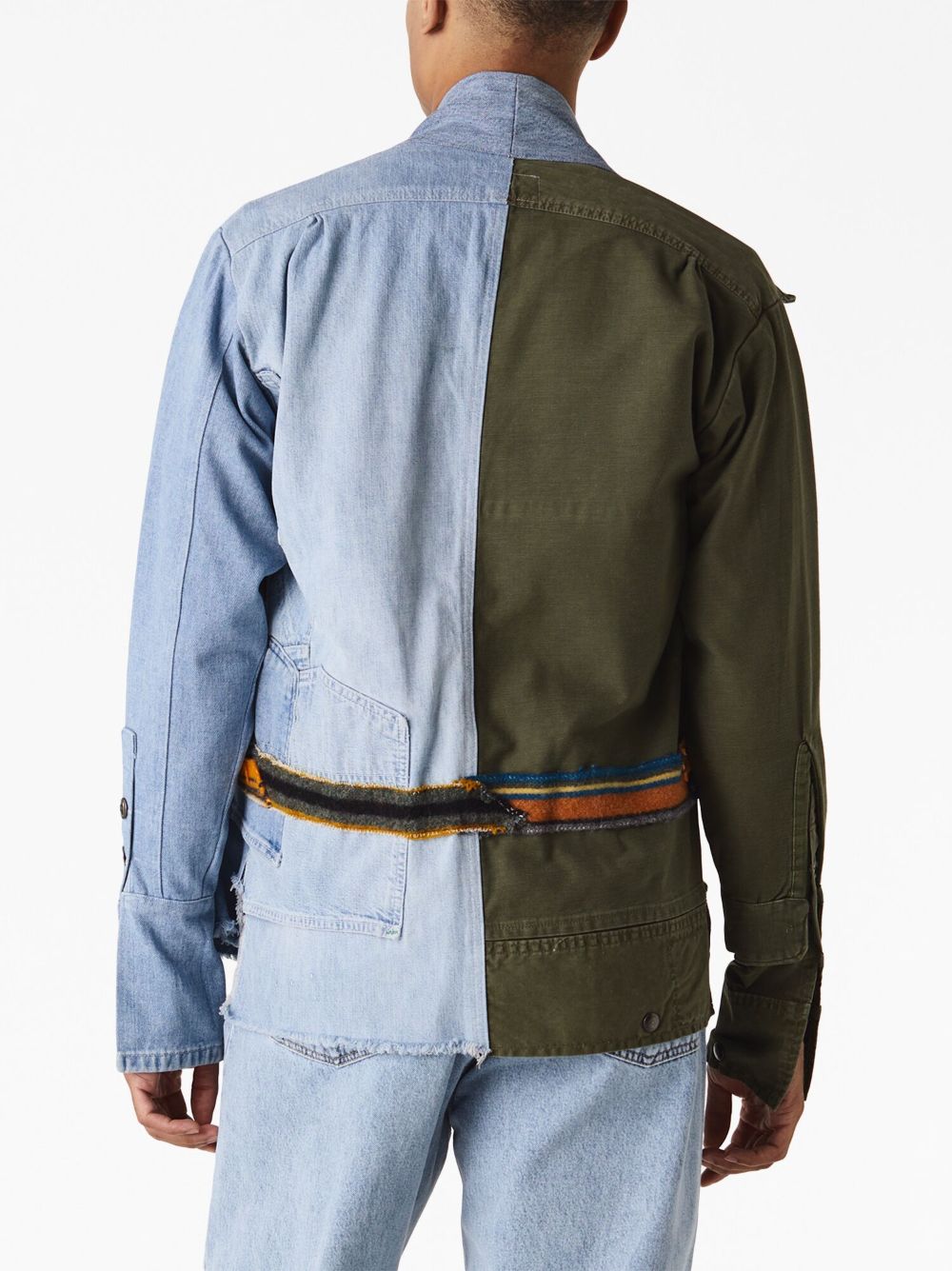 Shop Greg Lauren Asymmetric-design Jacket In Blau