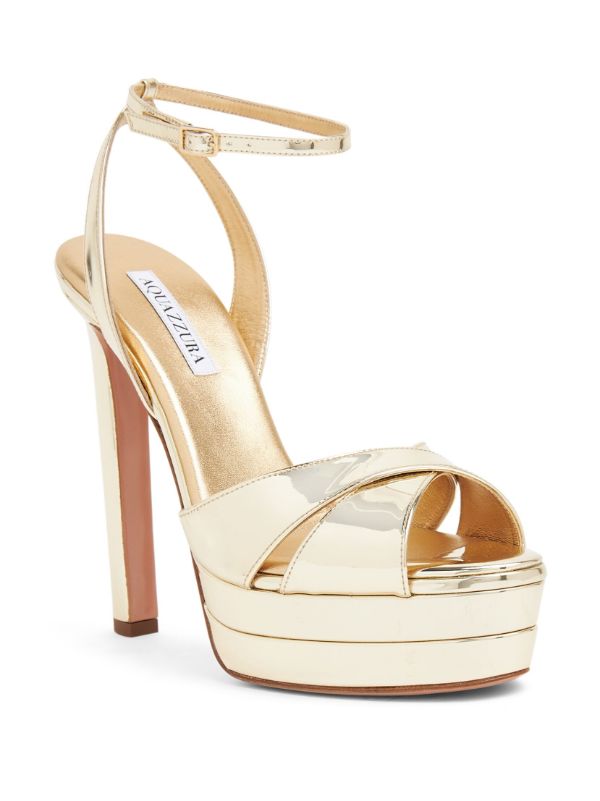 High heels gold on sale plateau