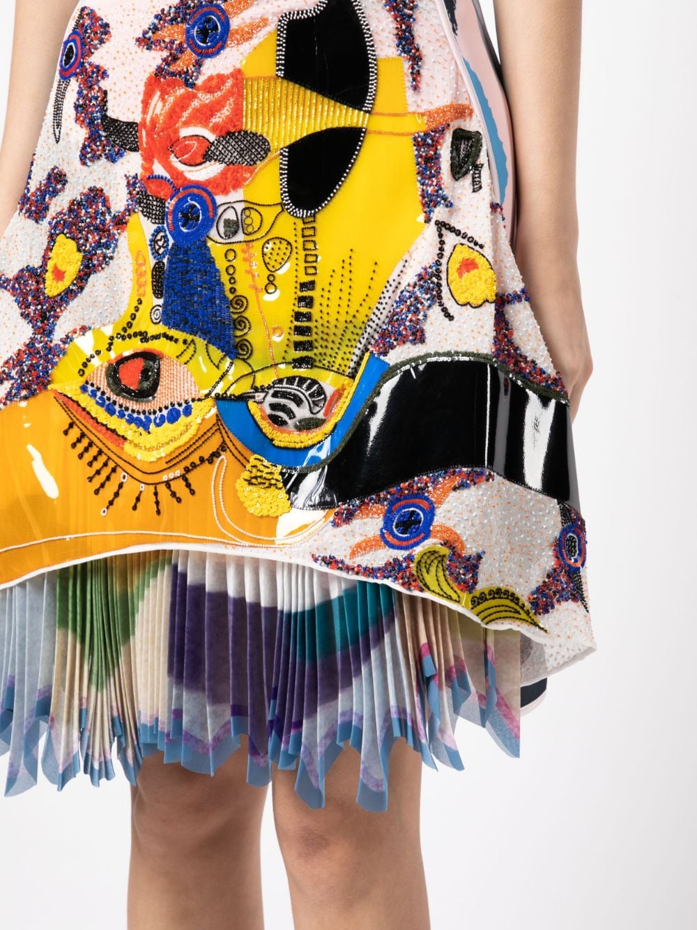 Shop Maticevski Appliqué-detail Printed Skirt In Multicolour