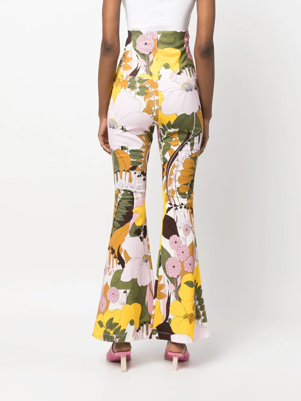 La DoubleJ Broek met bloemenprint Roze