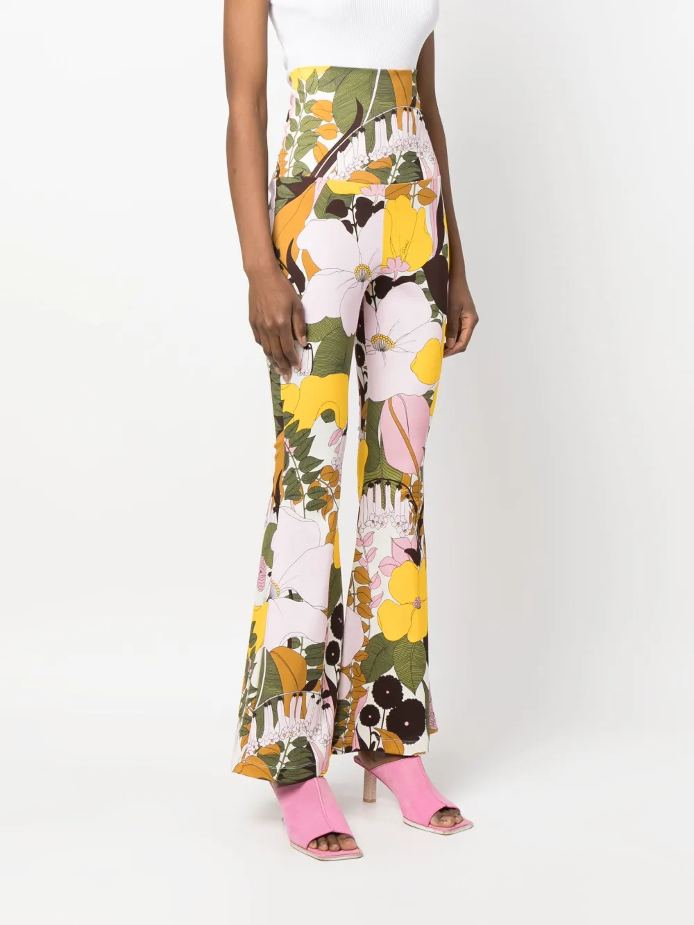 La DoubleJ Broek met bloemenprint Roze