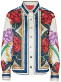 La DoubleJ Edie floral-print quilted jacket - White