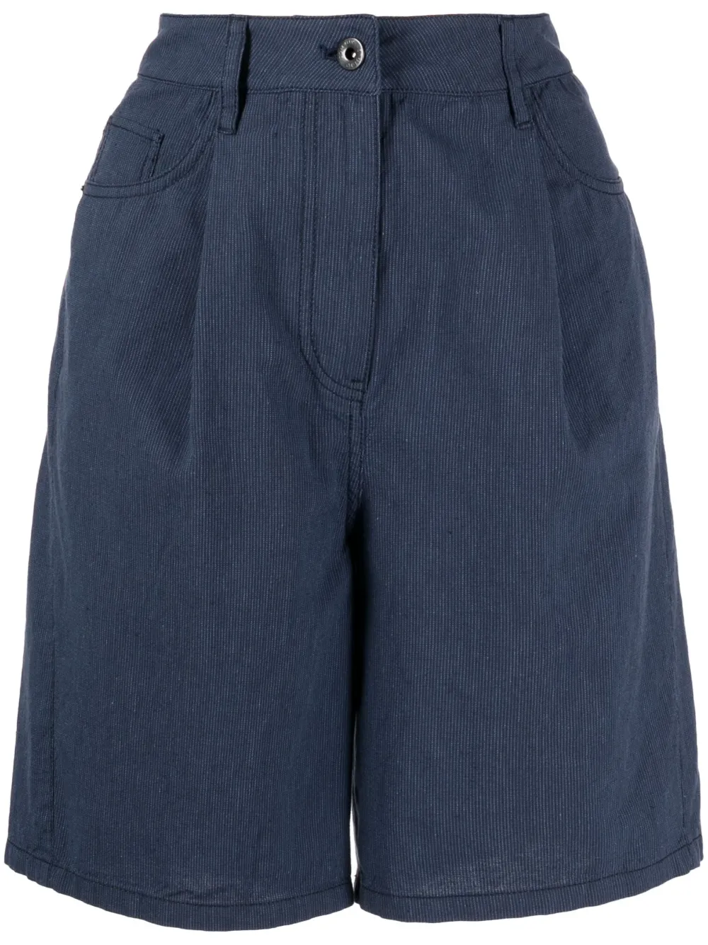 Studio Tomboy Pinstripe-pattern Bermuda Shorts In Blau | ModeSens