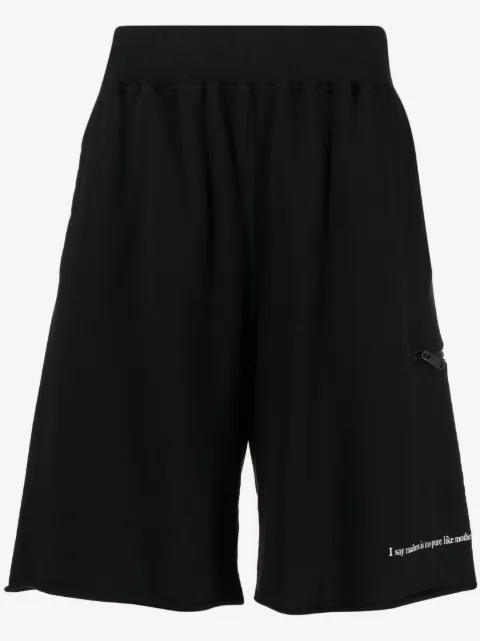 Undercover slogan-print cotton track shorts