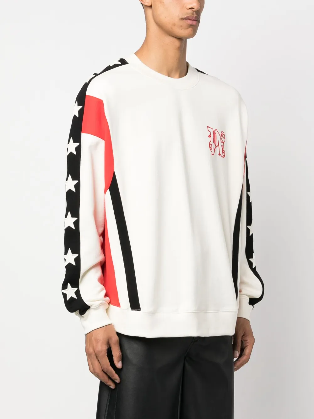 Palm Angels X Haas Moneygram F1 Team Logo-embroidered Sweatshirt In White