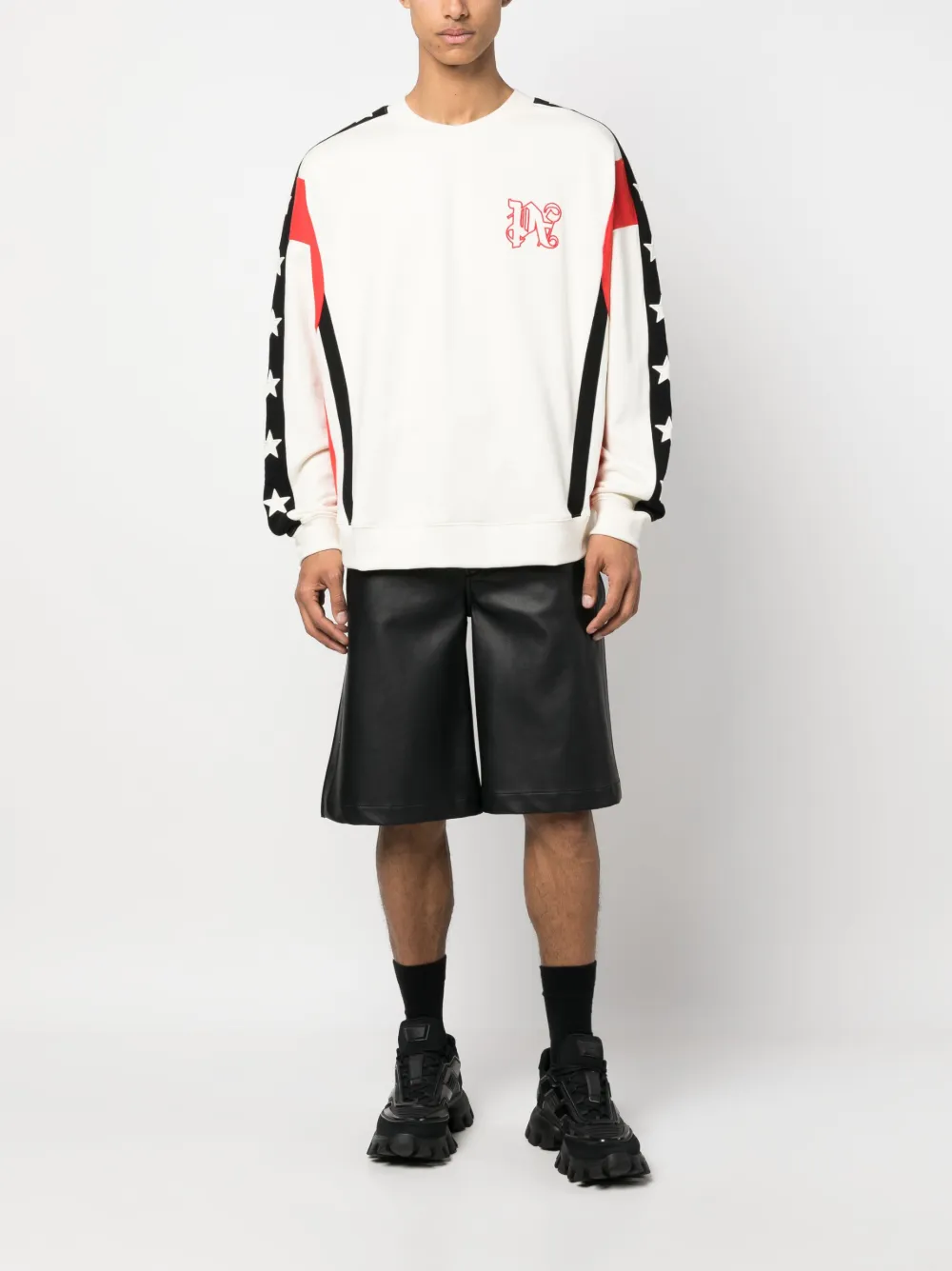 Palm Angels Katoenen sweater met geborduurd logo - Wit