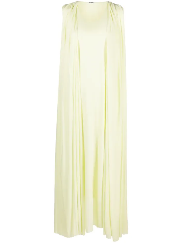 Jil Sander Draped Maxi Dress in Green