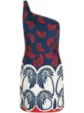 La DoubleJ Palmetto Placée-print minidress - Blue