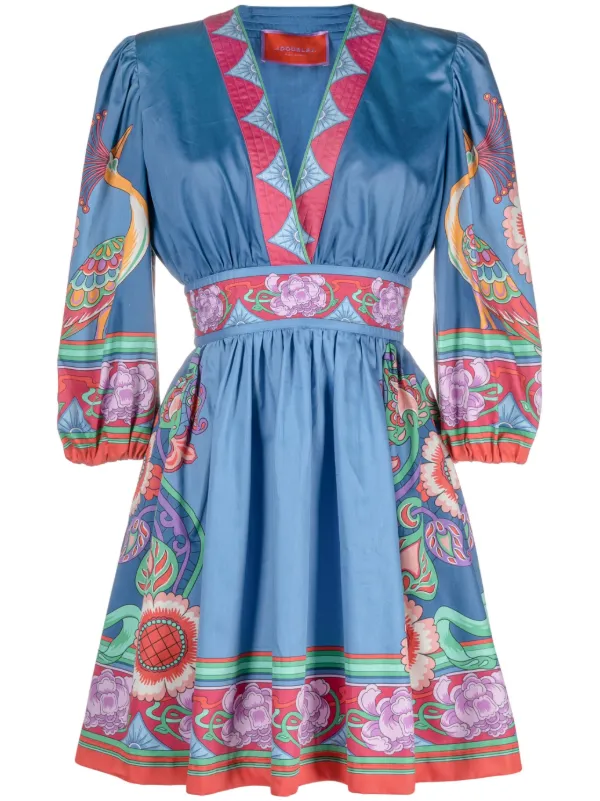 La DoubleJ Margherita Cotton Minidress | Blue | FARFETCH