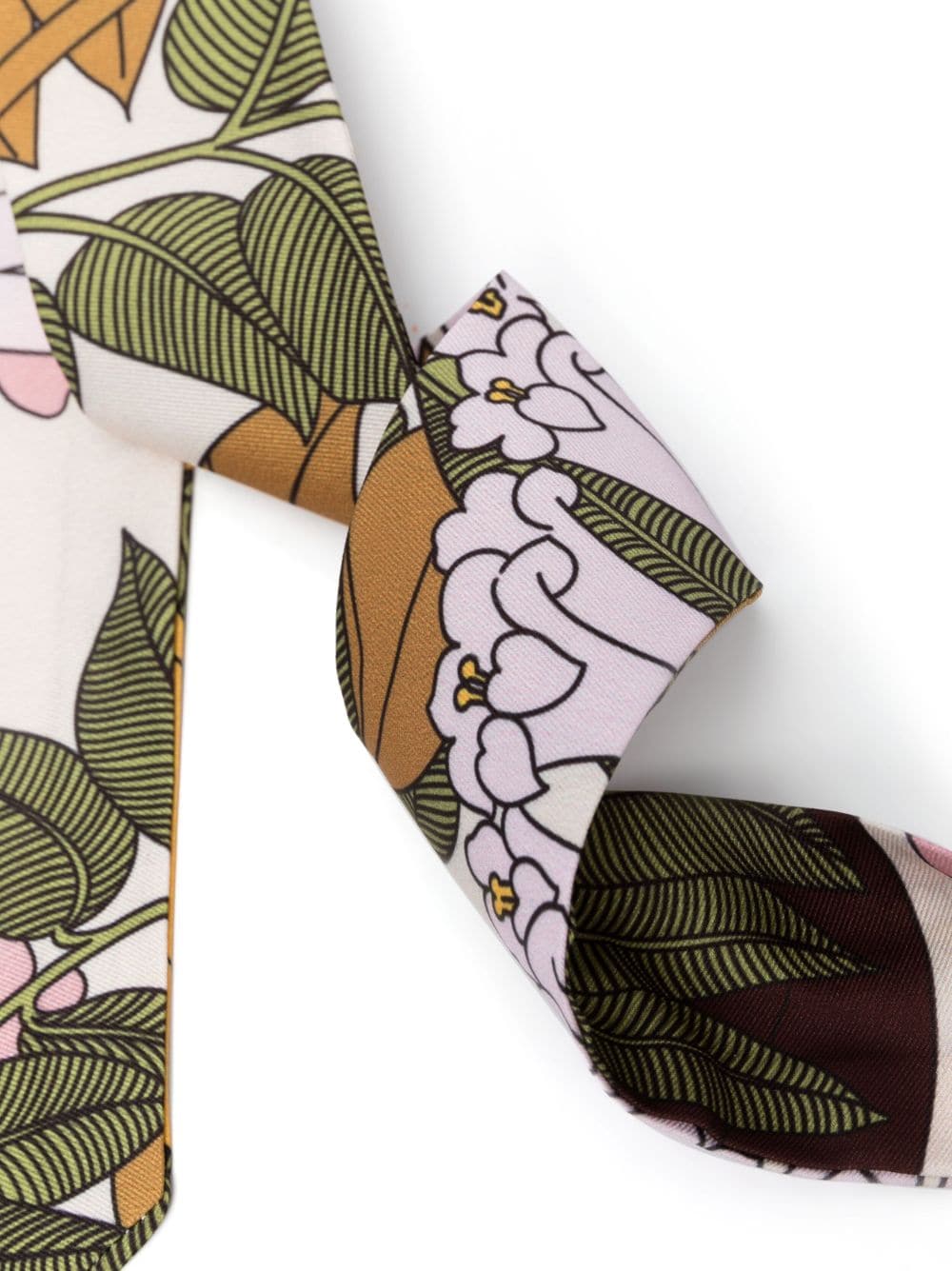 La DoubleJ floral-print twilly scarf - Roze