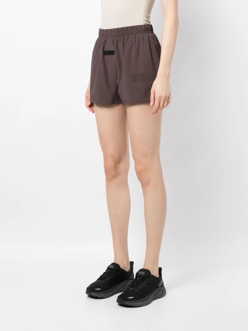 Fear Of God Essentials Logo-print Drawstring-waist Shorts - Brown 