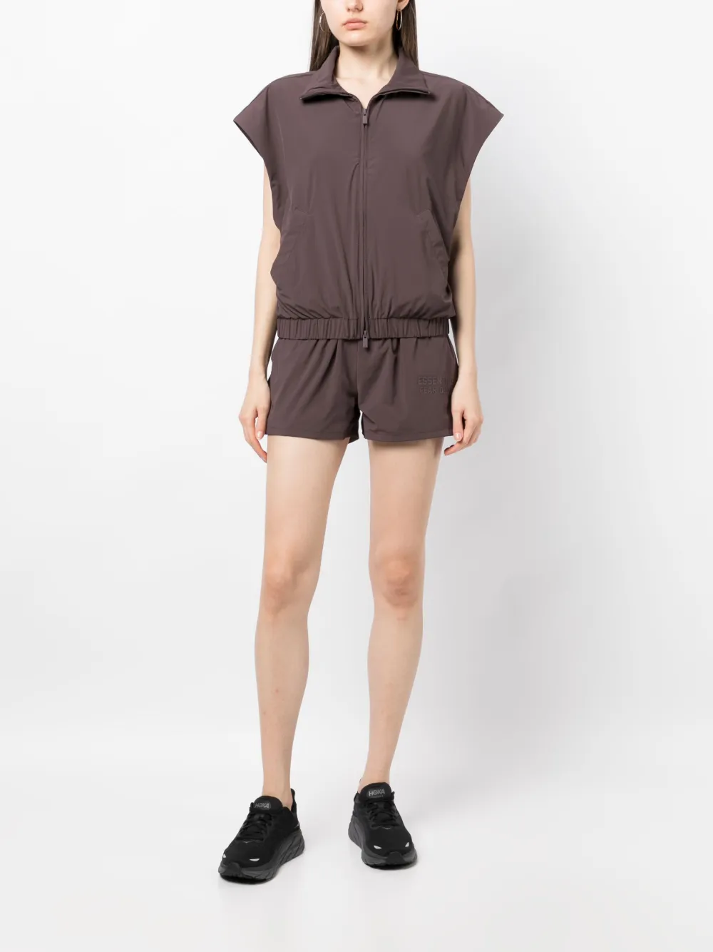  Fear Of God Essentials Logo-print Drawstring-waist Shorts - Brown 