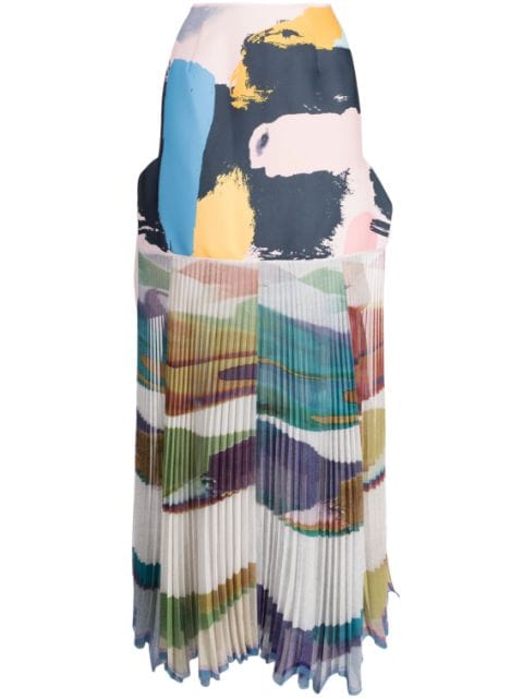 Maticevski Flagrant abstract-print draped skirt