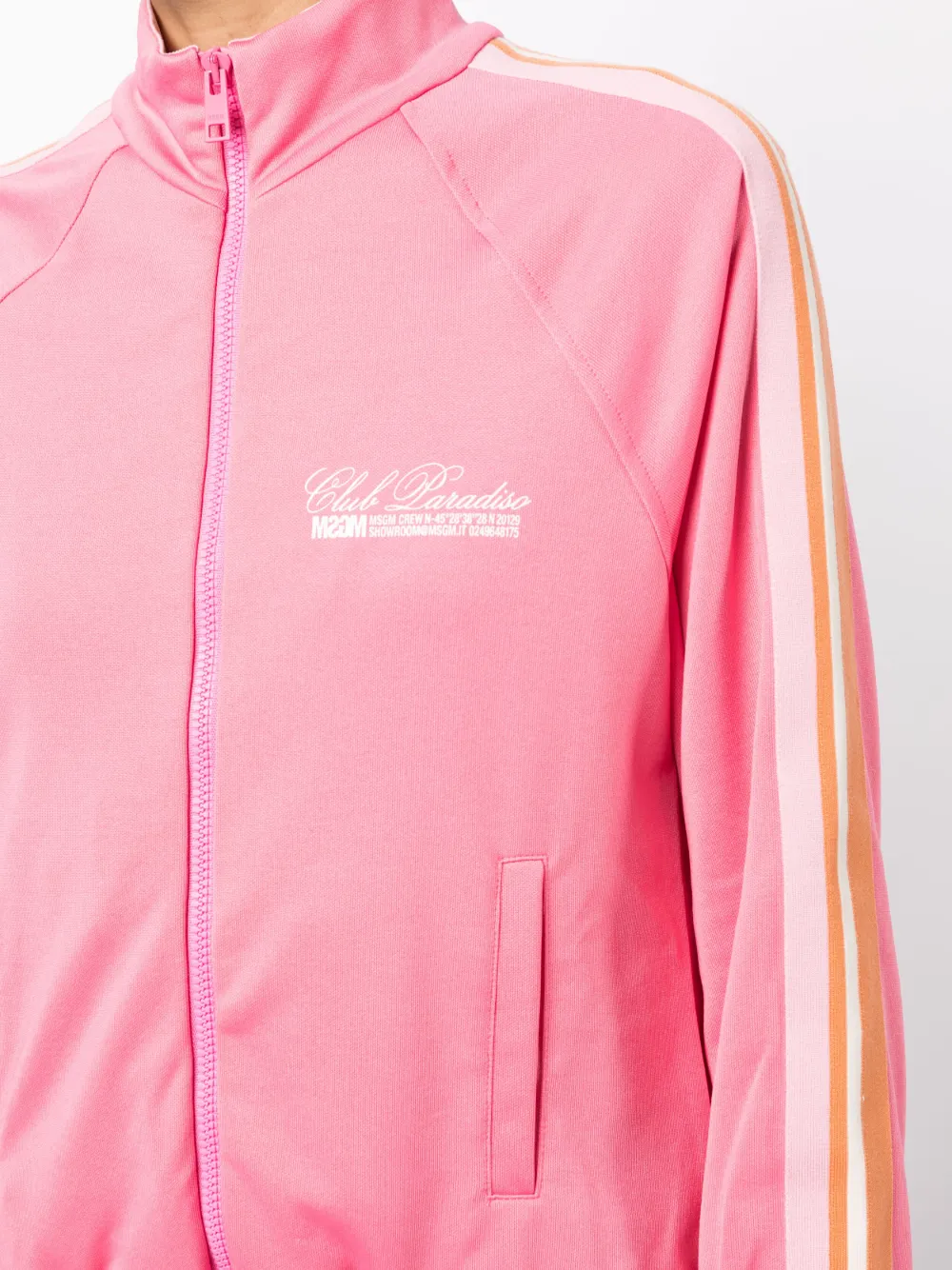 Msgm Logo-print Zip-up Sweatshirt In Pink