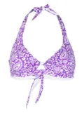 MC2 Saint Barth paisley-print twist bikini top - Purple