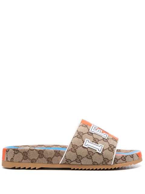 Gucci GG canvas logo-patch slides
