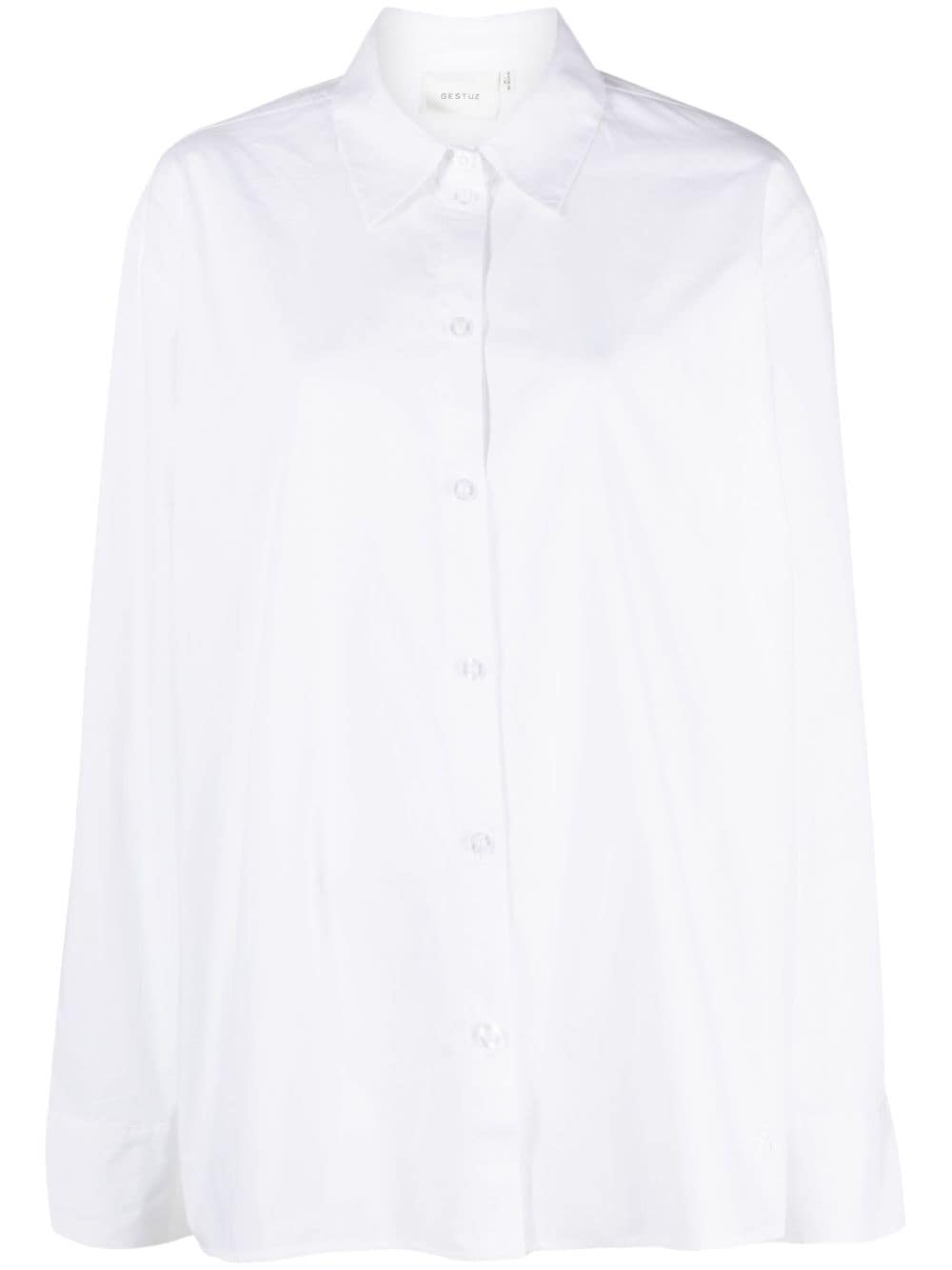 Gestuz Open-back Cotton Shirt In White