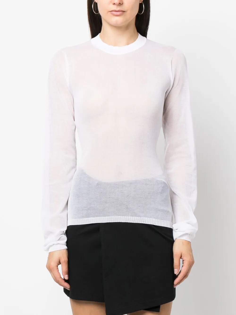 Ann Demeulemeester Doorzichtig T-shirt Wit