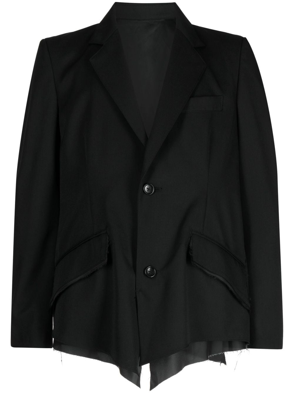 Sulvam Asymmetric Wool Blazer In Black