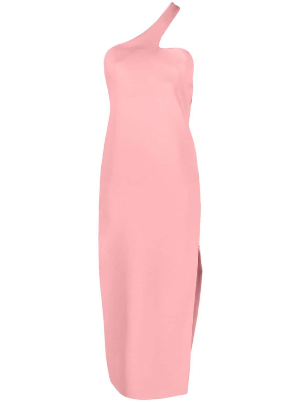 Shop Sportmax One-shoulder Backless Dress In Pink