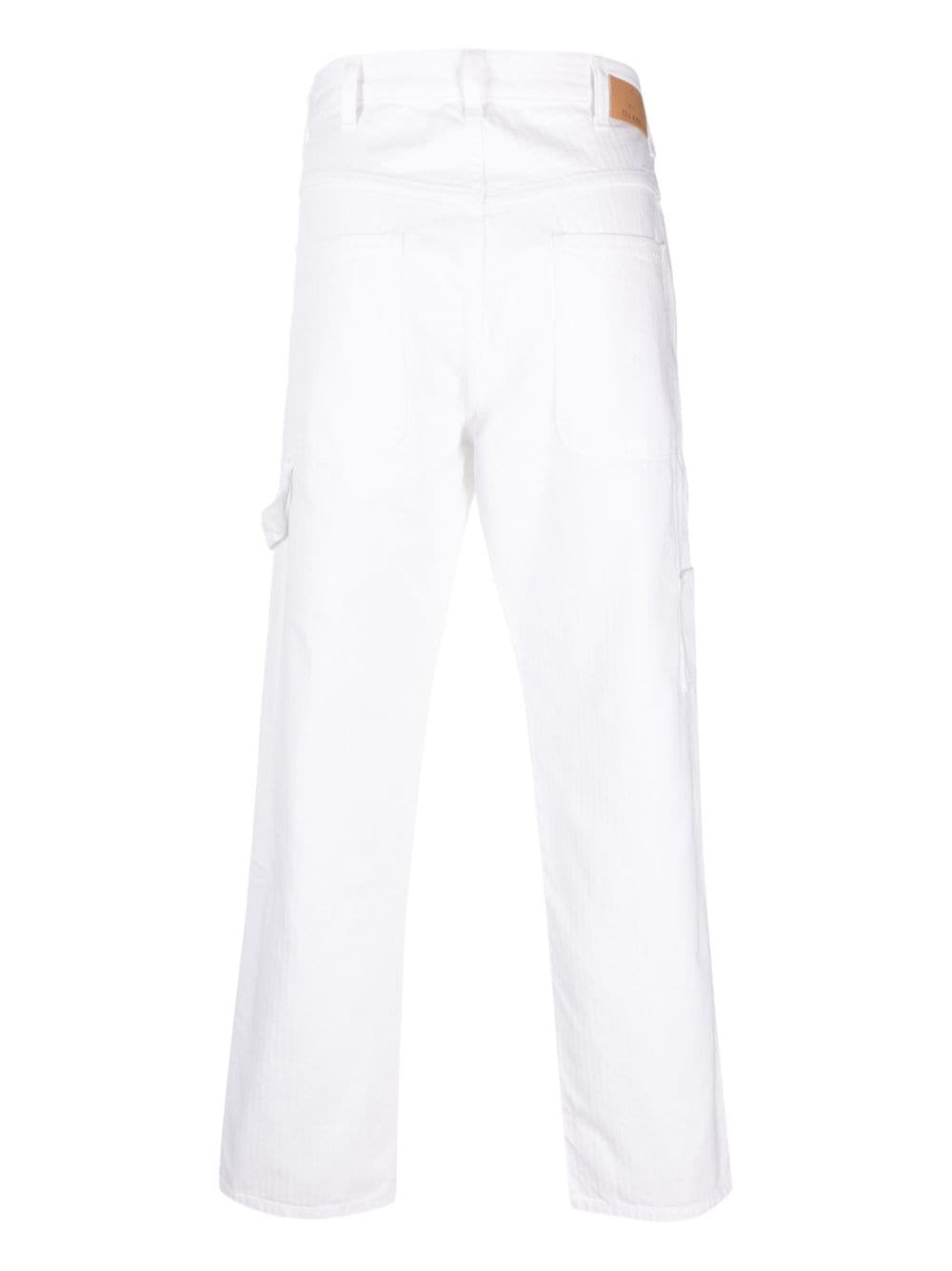 Shop Tela Genova Straight-leg Cotton Trousers In White