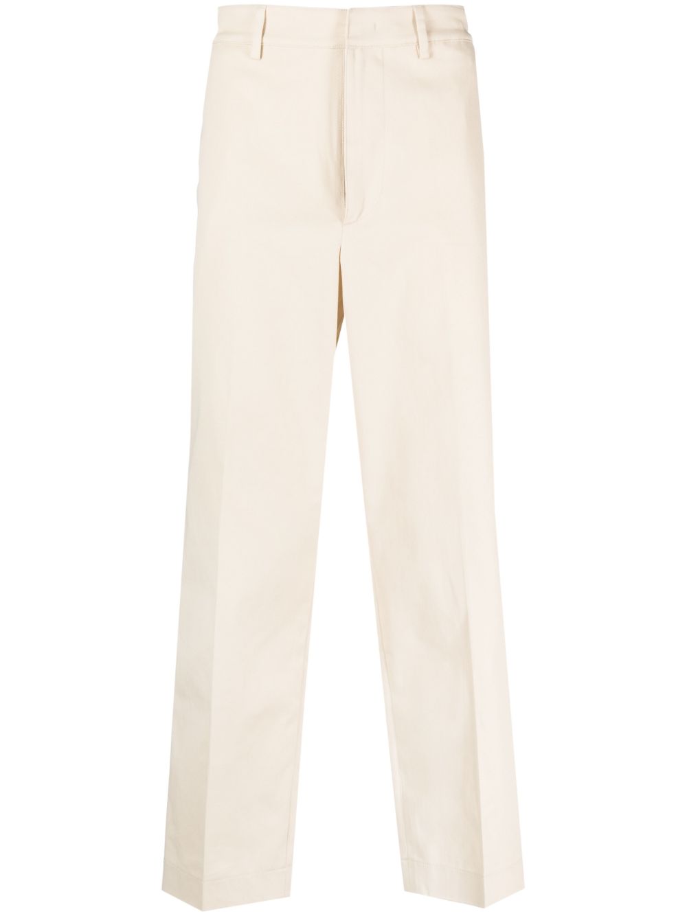 straight-leg cotton trousers