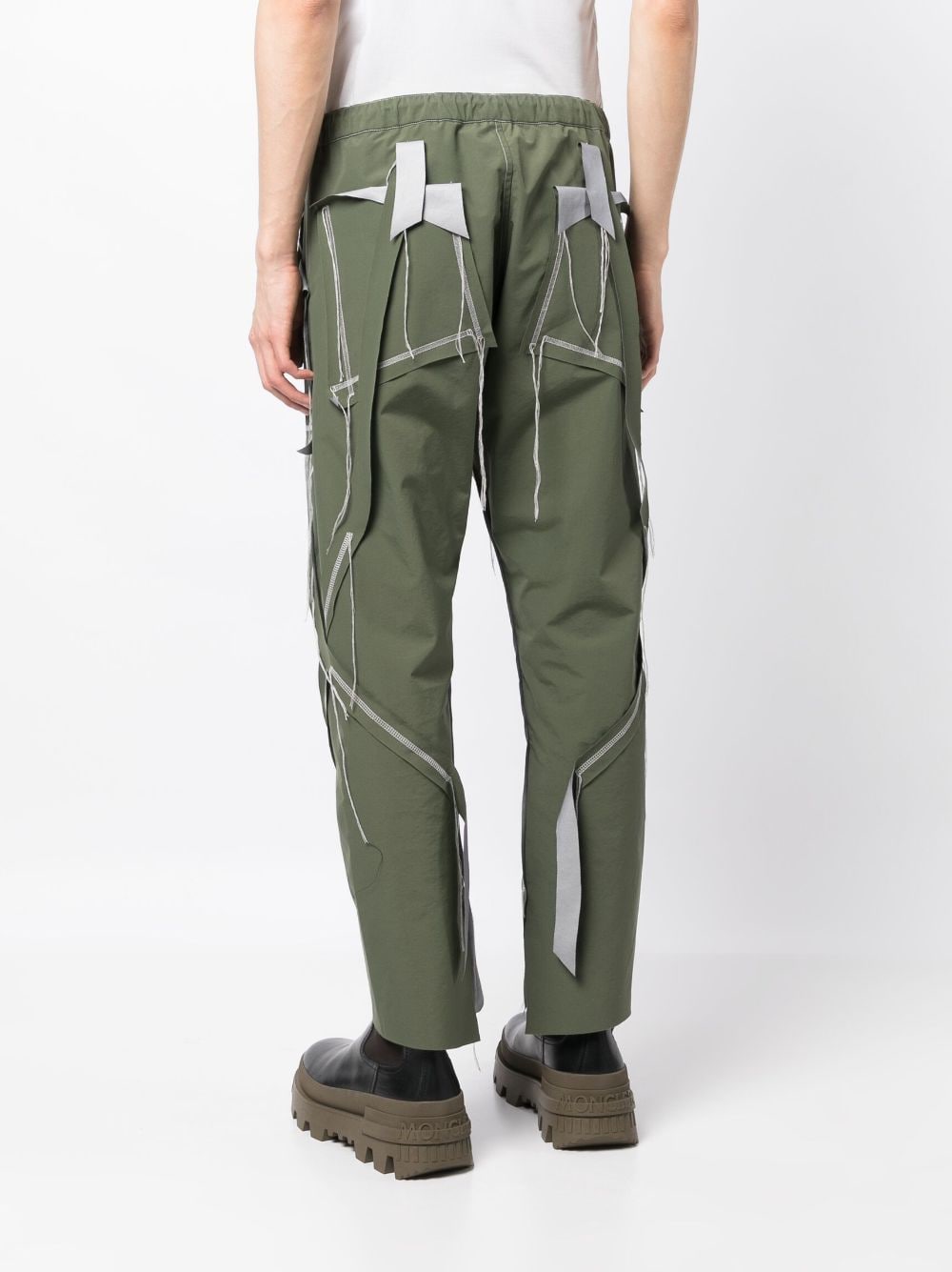 Shop Sulvam Panelled Nylon Trousers In Green