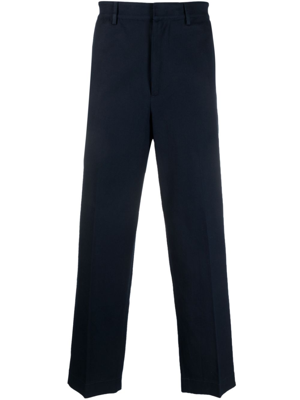 straight-leg cotton trousers