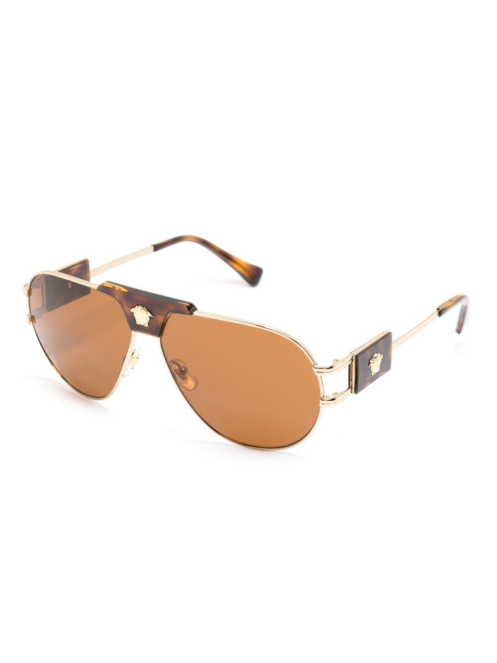 Shop Versace Special Project Pilot-frame Sunglasses In Gold