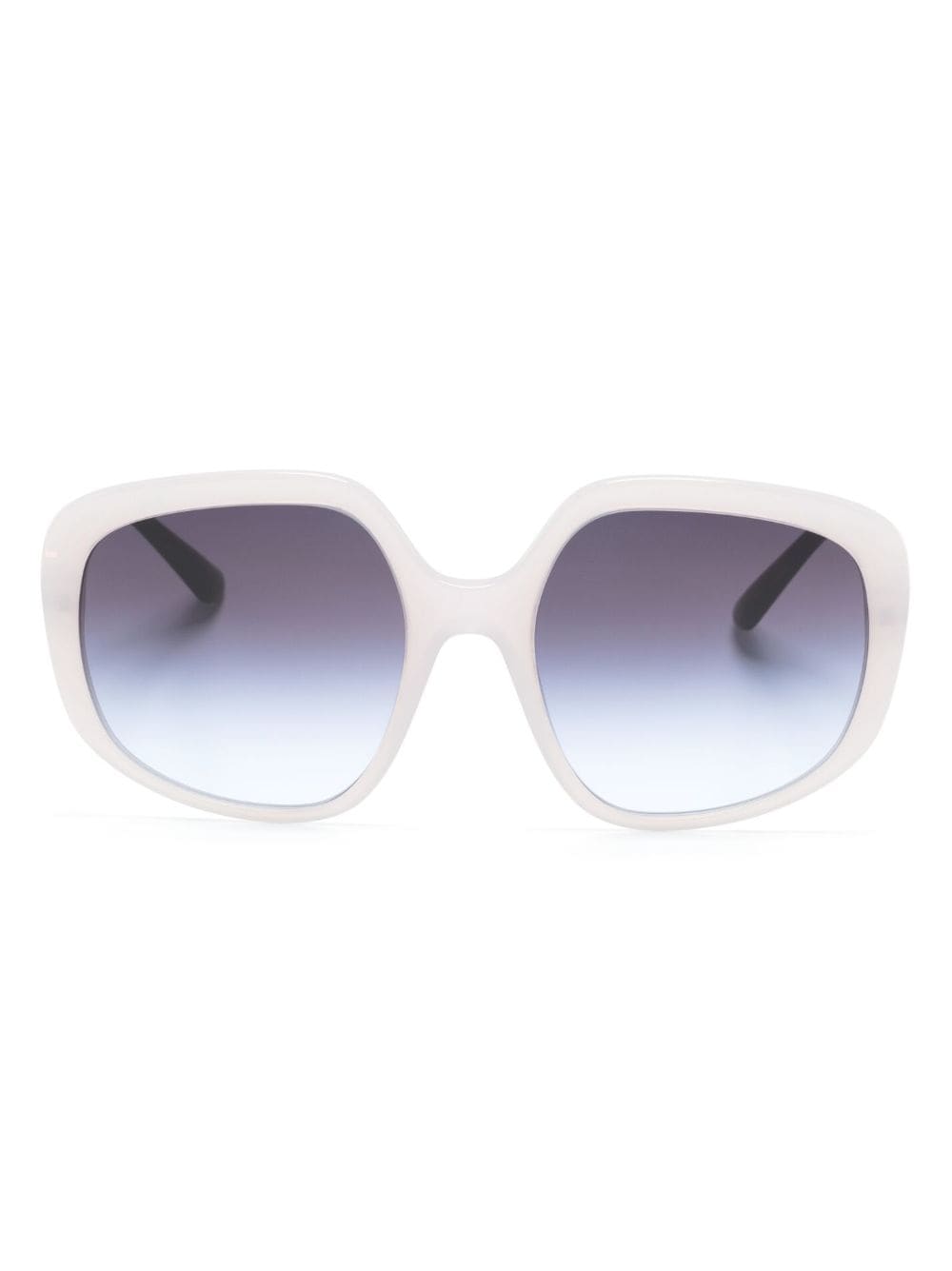 Dolce & Gabbana Logo-lettering Oversized Sunglasses In White