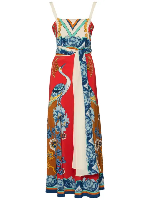 La DoubleJ Slip-Around printed silk dress