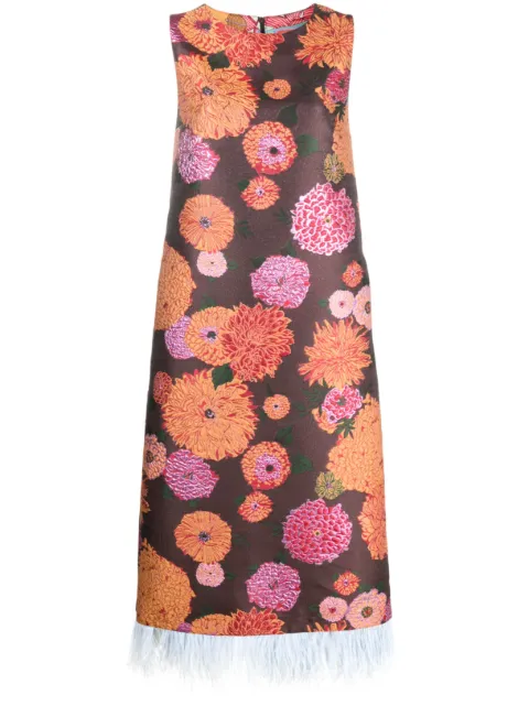 La DoubleJ Column floral-jacquard midi dress