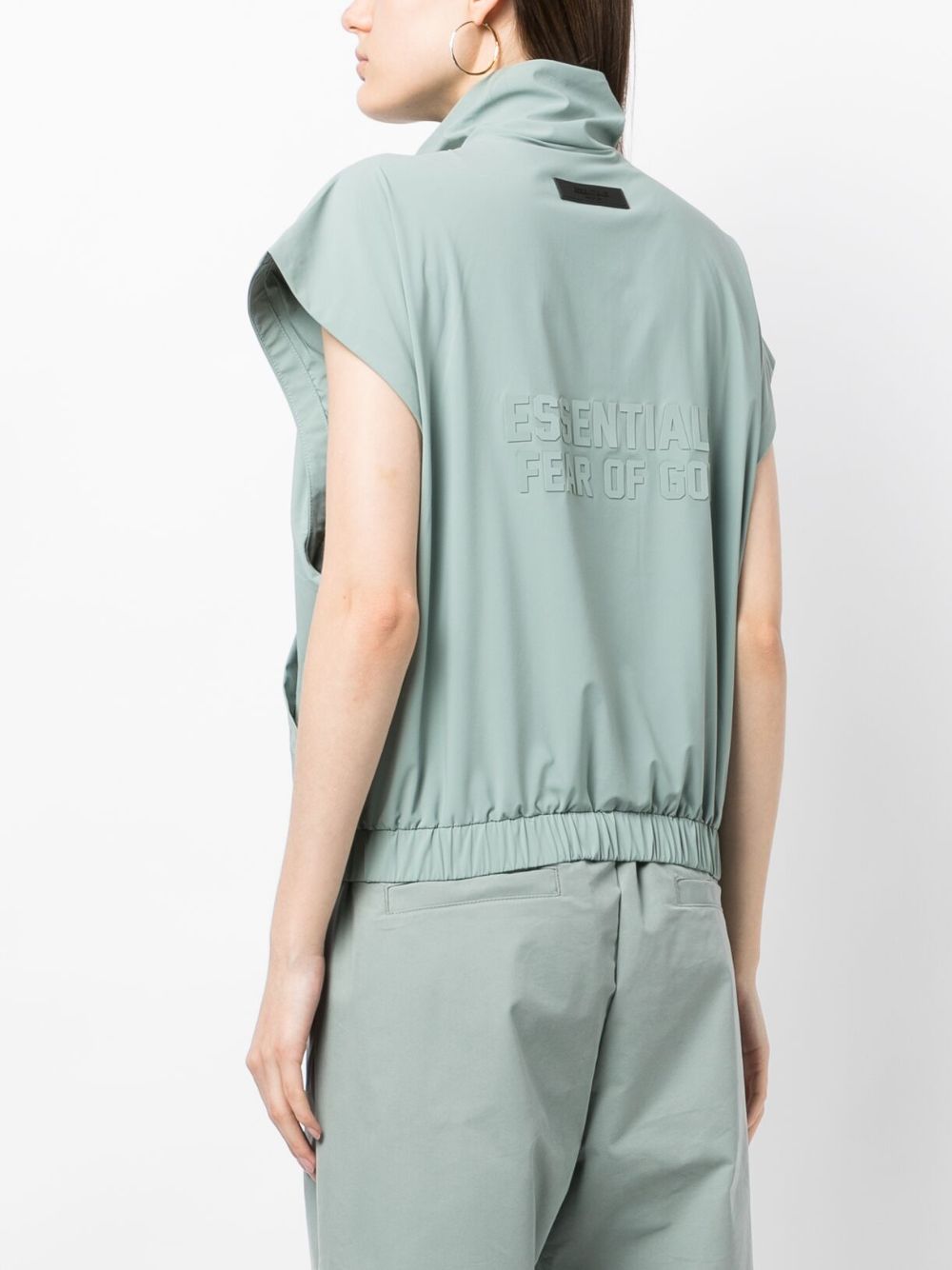 FEAR OF GOD ESSENTIALS zip-fastening cap-sleeved top Women