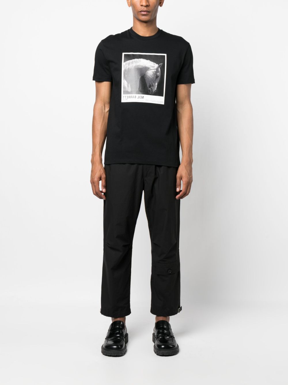 Neil Barrett graphic-print cotton T-shirt - Zwart
