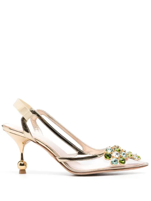 Escarpins ornés de cristaux à bride arrière 80 mm - Giambattista Valli - Modalova