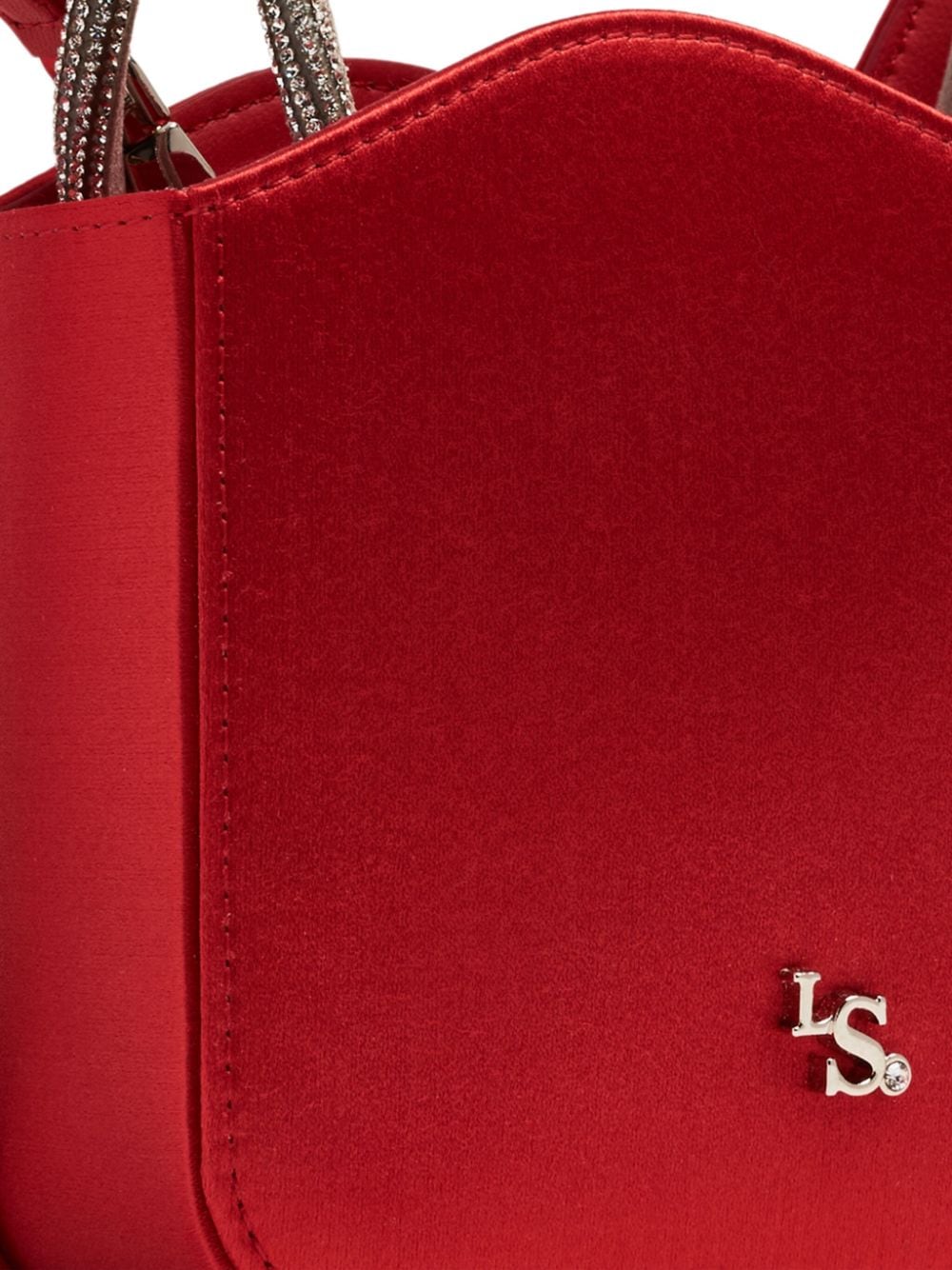Shop Le Silla Ivy Logo-plaque Silk Satin Mini Bag In Red