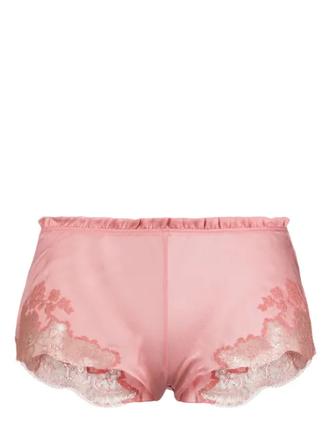 Carine Gilson lace-trim silk shorts
