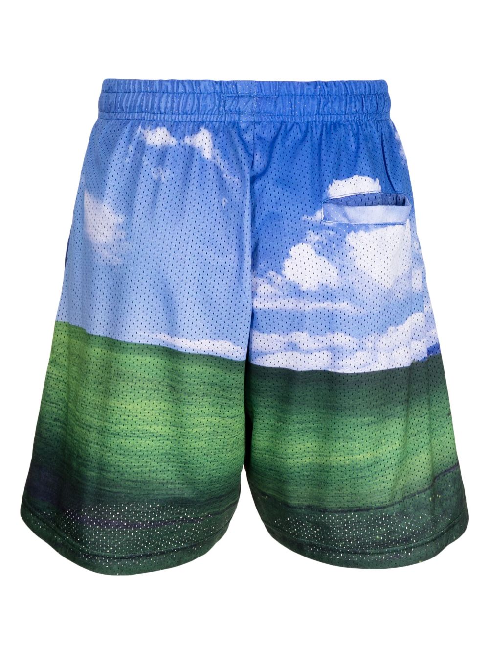 MARKET Shorts met grafische print - Blauw