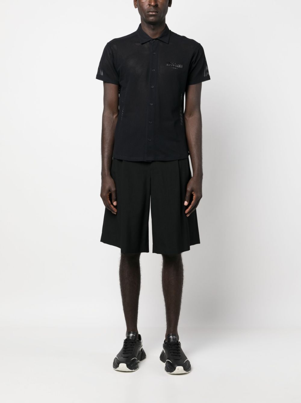 Moschino Overhemd met logoplakkaat - Zwart